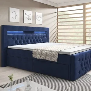Erbjudandepris Cloud47 Franco Sängpaket med förvaring LED-belysning 180x200 cm 140x200 Mörkblå (+Fler val) - Möbler