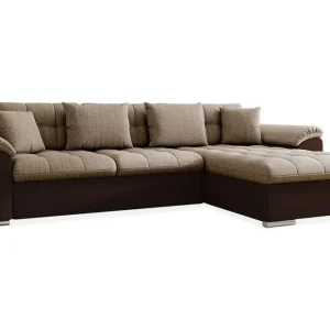 Sista chansen Camior Divanbäddsoffa 4-sits Höger Konstläder Brun/Beige - Möbler