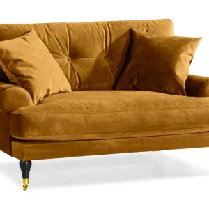 Begränsat antal Bloomington Andrew Loveseat Sammet Amber/Mässing - Möbler