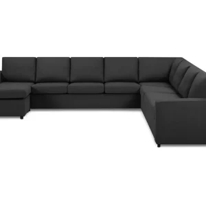 Basic Home Crazy 7-sits Vändbar U-formad XX-Large Hörnsoffa med divan i Tyg Mörkgrå / Antracit - Möbler Erbjudande