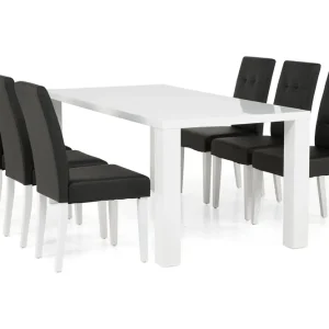 Concept 55 Cibus Matgrupp 180 cm med 6 Viktor Stol Vit/Svart - Möbler Kundfavorit