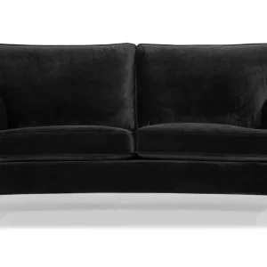 I lager Bloomington Howard Classic 2-sits Svängd Sammetssoffa Svart - Möbler