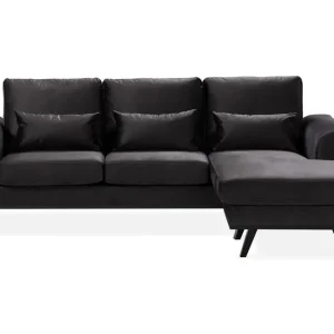Begränsad tid Scandinavian Choice Copenhagen Compact 3-sits Vändbar L-formad Divansoffa i Sammet Mörkgrå - Möbler