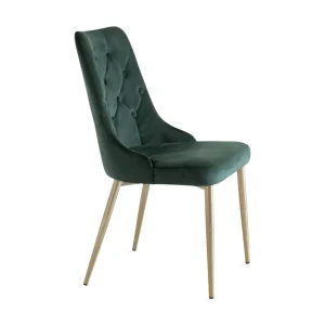 risnedsättning Venture Home Velvet Deluxe Sammetsstol Mörkgrön/Guld - Möbler