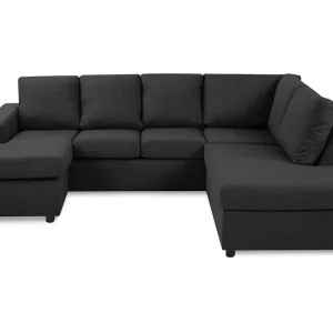 Beställ idag Basic Home Crazy 4-sits Högervänd U-formad Large Soffa med Divan och Schäslong i Tyg Antracit - Möbler
