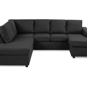 Basic Home Crazy 4-sits Vänstervänd U-formad Large Soffa med Divan och Schäslong i Tyg Antracit - Möbler Begränsat antal