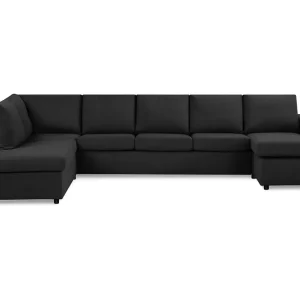 Köp nu Basic Home Crazy 5-sits Vänstervänd U-formad X-Large Soffa med Divan och Schäslong i Tyg Antracit - Möbler