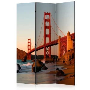 Rumsavdelare - Golden Gate Bridge - sunset 135x172 Artgeist sp. z o. o. - Inredning Outlet