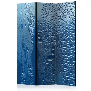 Rumsavdelare - Water drops on blue glass 135x172 Artgeist sp. z o. o. - Inredning Handla nu