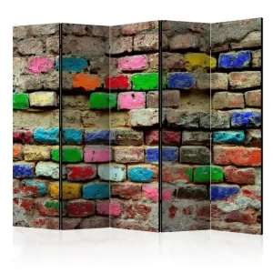Beställ idag Rumsavdelare - Colourful Bricks II 225x172 Artgeist sp. z o. o. - Inredning