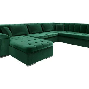 Majestic Furniture Dynir Bäddsoffa Divan Vänster Mörkgrön - Möbler Endast idag