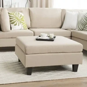 Erbjudandepris Fevik Fotpall 76|76 cm Beige - Möbler