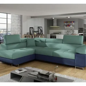 Majestic Furniture Bobis Bäddsoffa med Schäslong Vänster Grön/Blå - Möbler Kampanjpris