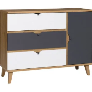 Scandinavian Choice Vintra Skänk 120 cm Vit/Grå/Trä - Förvaring Fynd