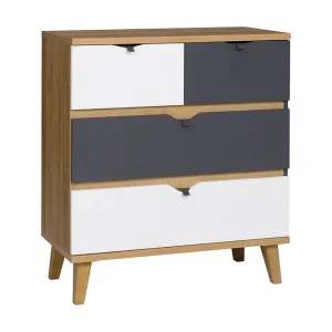 Scandinavian Choice Vintra Byrå 81 cm Vit/Grå/Trä - Förvaring Outlet
