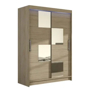 Billigare Miami Garderob 120x58x200 cm Beige/Grå - Förvaring