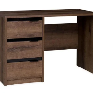 Manor House Najera Skrivbord 120 cm med Förvaring 3 Lådor Brun/Svart - Möbler Rea