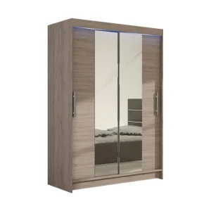 Billig Miami Garderob 120x58x200 cm Beige/Grå - Förvaring