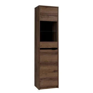 Scandinavian Choice Najera Smalt Vitrinskåp 40 cm djup 50 cm bred 200 cm hög Mörkt Trä Trä - Förvaring Outlet