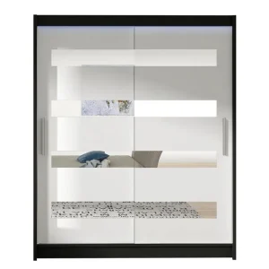 Begränsat erbjudande Presto Garderob 58x150 cm LED-belysning Svart/Vit - Förvaring