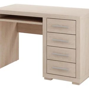 Populärt val Benavila Skrivbord 120 cm med Förvaring 4 Lådor Beige/Grå - Möbler