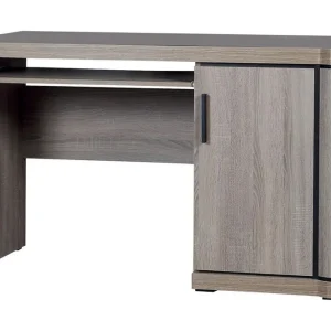 Chezum Skrivbord 126 cm med Förvaring Skåp Tryffel/Grå - Möbler I lager