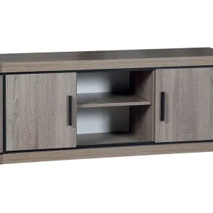 Dallas TV-bänk 137x43,5x53 cm LED-belysning Beige/Grå - Möbler Nyhet