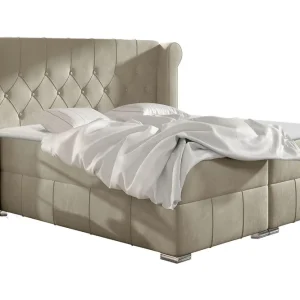 Snabb leverans Lyckorna Kontinentalsäng 140x200 cm LED-belysning Beige - Möbler