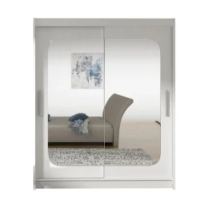 West Garderob 150x58x200 cm LED-belysning Vit - Förvaring Kundfavorit