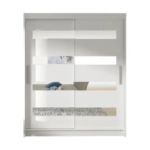 Billig West Garderob 150x58x200 cm Vit - Förvaring
