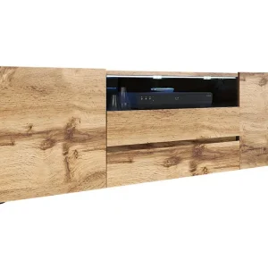 TV-bänk 137 cm LED-belysning Ek - Möbler Populärt val