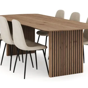 Beställ idag Bark Richeto Matgrupp 240 cm med 6 Polar Matstolar Naturlig finish - Möbler