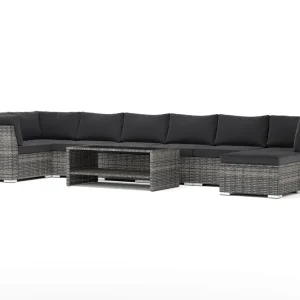 Trygg betalning Comfort Garden Wisconsin utomhus U-soffa 8-sits med vändbar divan Grå - Trädgård & spabad