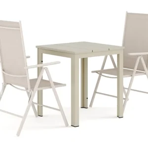 Trygg betalning Comfort Garden Tunis utomhus caféset 70x70 cm med 2 Maggie positionsstolar Beige/Beige - Utemöbler