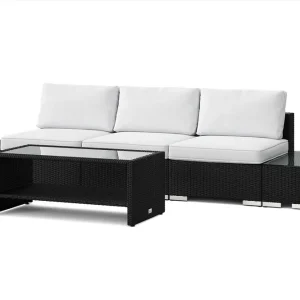 Begränsad tid Comfort Garden Bahamas utesoffa 3-sits med bord med hylla Svart - Trädgård & spabad