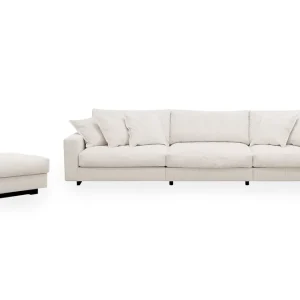 Scandinavian Choice Valencia Soffgrupp Extra Djup 5-sits Soffa + Fotpall Offwhite - Möbler Fynd