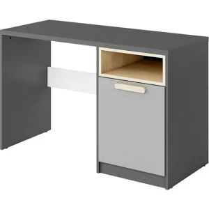 Fynd Bioley Skrivbord 120 cm med Förvaring Skåp + Hylla Svart/Vit/Grå - Möbler