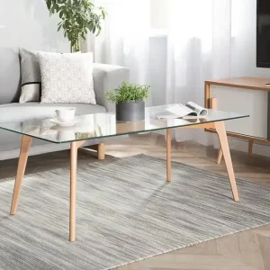 Begränsat erbjudande Hudson Soffbord 120 cm Glas/Natur - Möbler