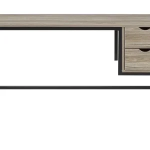 Kampanjpris Grantha Skrivbord 120 cm med Förvaring 2 Lådor Ljusbrun/Svart - Möbler