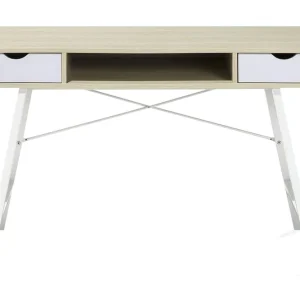 Clarita Skrivbord 120 cm med Förvaring Hylla + 2 Lådor Trä/Natur - Möbler Populärt val