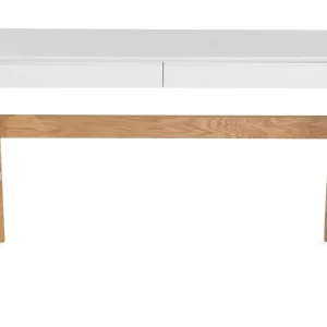 Extra rabatt Jahnyia Skrivbord 120 cm med Förvaring 2 Lådor Vit/Ek - Möbler
