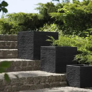 Premium Paros Kruka 50 cm Svart - Trädgård & spabad