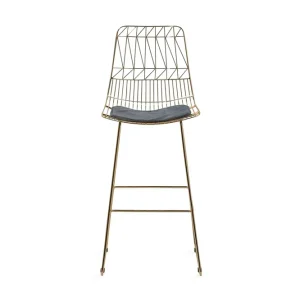 Set med 2 barstolar PRESTON Metall Guld 48cm Guld - Möbler Snabb leverans