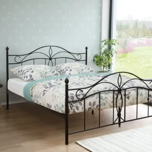 Säker betalning Bedly Antlia Dubbelsäng 160 200 cm Svart Svart - Möbler