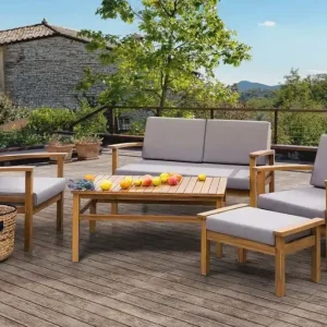 Manila Loungegrupp Utomhus 102 cm Trä/Natur - Utemöbler Erbjudandepris