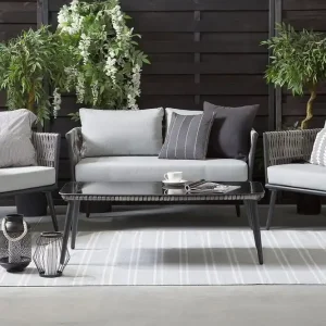 Premium Preveza Loungegrupp Utomhus 120 cm Grå - Utemöbler
