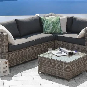 Avola Loungegrupp Utomhus 212 cm Grå - Utemöbler Utförsäljning