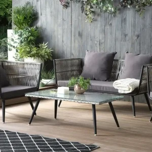 Outlet Ragusa Loungegrupp Utomhus 156 cm Grå - Utemöbler
