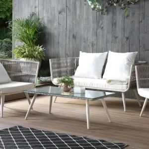 Ragusa Loungegrupp Utomhus 156 cm Grå - Utemöbler I lager