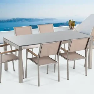 Grosseto Trädgårdsmöbelset Med Utebord+6 Utestolar Beige - Utemöbler Erbjudandepris